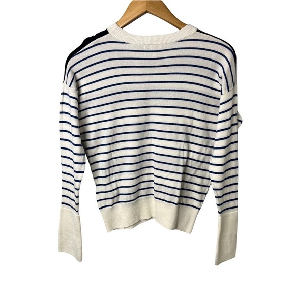 Joie Kaylara Cocktail Stripe Cotton Pullover Sweater Size XS Blue White Nautical - Picture 5 of 8